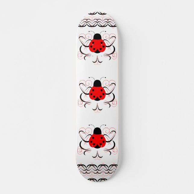 Niedliches Künstlerisches Herz Ladybug Skateboard  (Vorne)