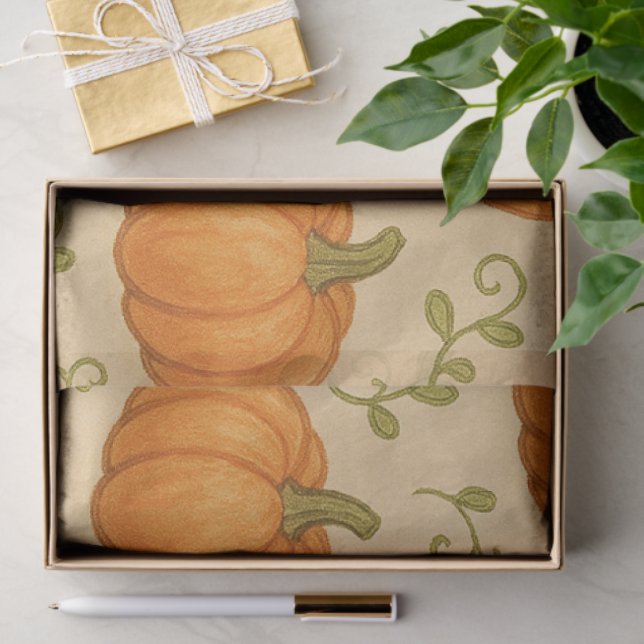 Niedliches Kürbisgeflechtpapier - Halloween-Gesche Seidenpapier (Geschenk)