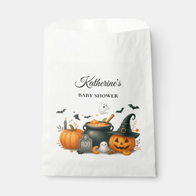 Niedliches Kürbisgeschlecht, neutrale Halloween-Ki Geschenktütchen (Vorderseite)