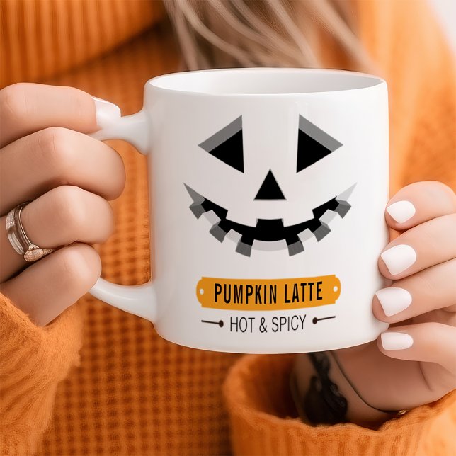 Niedliches Kürbisgesicht Anpassbares Halloween Kaffeetasse (Von Creator hochgeladen)