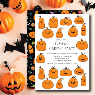 Niedliches Kürbiskartenträger Halloween Einladung