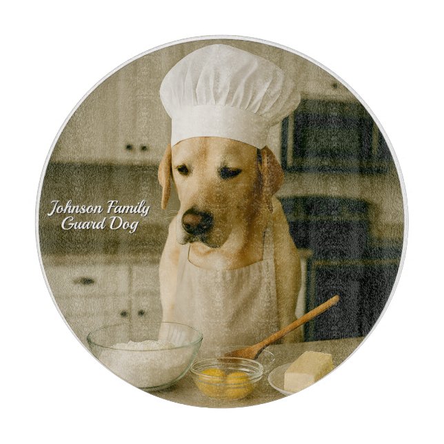 Niedliches Laborador-Personalisiertes Glaszuchtboa Schneidebrett (Vorderseite)