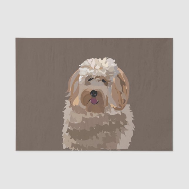 Niedliches Labradoodle Goldendoodle Poodle Dog Seidenpapier (Vorderseite)