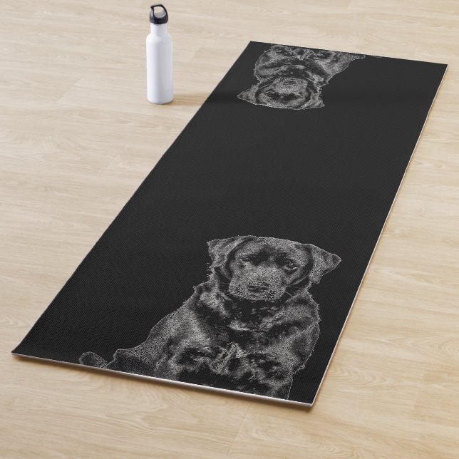 Niedliches Labrador Black Dog Puppy Pet Sketch 2 S Yogamatte (Beispiel)