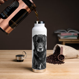 Niedliches Labrador Black Doppy-Welpen Trinkflasche