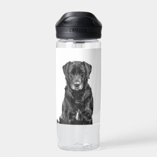 Niedliches Labrador Black Doppy-Welpen Trinkflasche