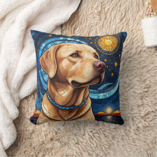 Niedliches Labrador Retriever gestanzter Glass Sky Kissen