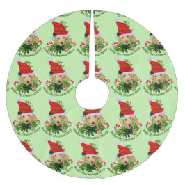 Niedliches Labrador Retriever Polyester Weihnachtsbaumdecke