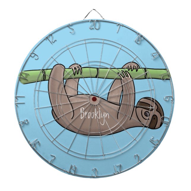 Niedliches Lächeln auf Bambus-Cartoon-Illustration Dartscheibe (vorne)