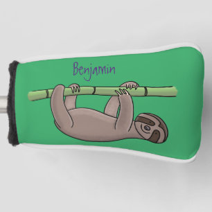 Niedliches Lächeln auf Bambus-Cartoon-Illustration Golf Headcover