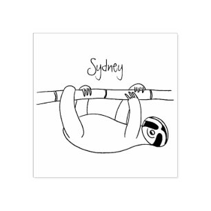 Niedliches Lächeln auf Bambus-Cartoon-Illustration Gummistempel