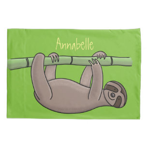 Niedliches Lächeln auf Bambus-Cartoon-Illustration Kissenbezug
