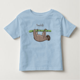 Niedliches Lächeln auf Bambus-Cartoon-Illustration Kleinkind T-shirt