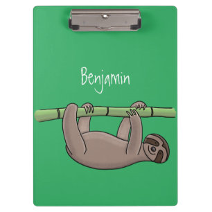 Niedliches Lächeln auf Bambus-Cartoon-Illustration Klemmbrett