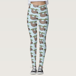Niedliches Lächeln auf Bambus-Cartoon-Illustration Leggings