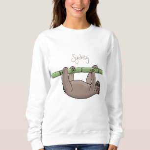 Niedliches Lächeln auf Bambus-Cartoon-Illustration Sweatshirt