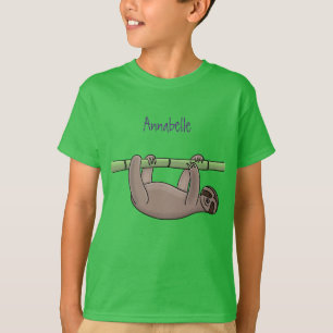 Niedliches Lächeln auf Bambus-Cartoon-Illustration T-Shirt