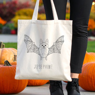 Niedliches Lächeln Battlinie Art mit Namen Hallowe Tragetasche