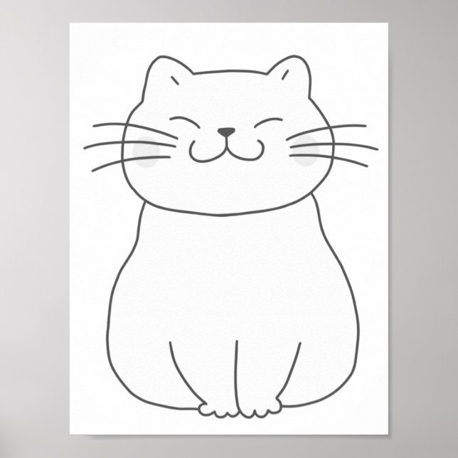 Niedliches Lächeln der Farbseiten für Katzen Poster (Vorne)
