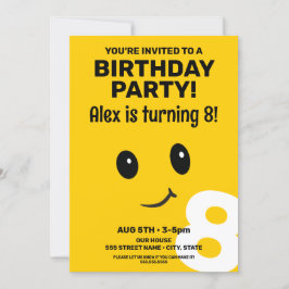 Niedliches Lächeln Gesicht Geburtstag Einladung