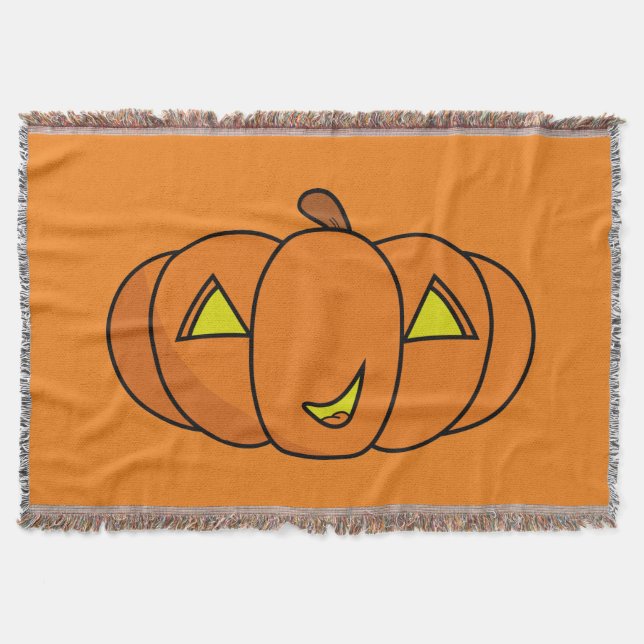 Niedliches Lächeln Halloween Pumpkin Decke (Vorderseite)