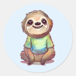 Niedliches Lächeln mit einem Shirt Runder Aufkleber