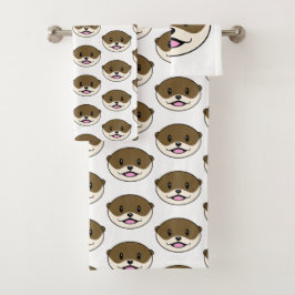 Niedliches Lächeln Otter Badhandtuch Set