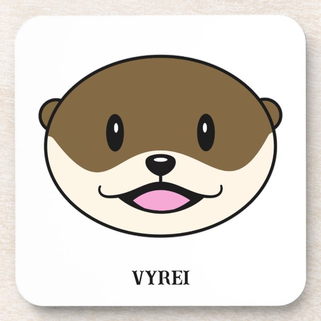 Niedliches Lächeln Otter Getränkeuntersetzer (Vorderseite)