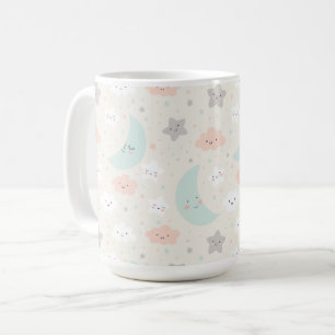 Niedliches Lächeln Pastellmuster Kaffeetasse