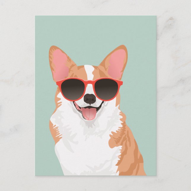 Niedliches Lächeln Pembroke Welsh Corgi für Hundel Postkarte (Vorderseite)