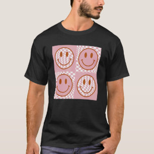Niedliches Lächeln Scheckte Muster Happy Face Tren T-Shirt