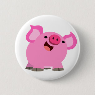 Niedliches Lachen Cartoon Pig Button Abzeichen