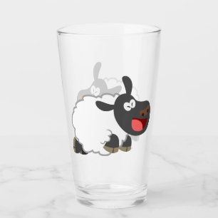 Niedliches Lachen Cartoon Schafe Tumbler Glass
