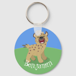 Niedliches Lachen Hyena Cartoon Illustration Schlüsselanhänger