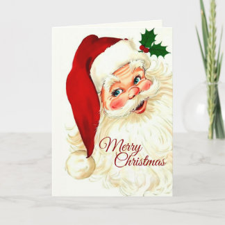 Niedliches Lachen Vintager Santa Karte