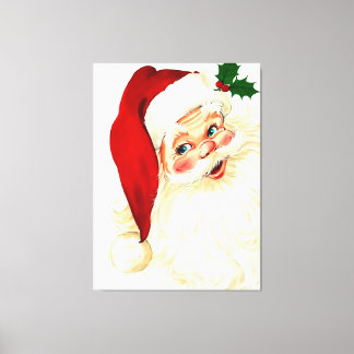 Niedliches Lachen Vintager Santa Leinwanddruck