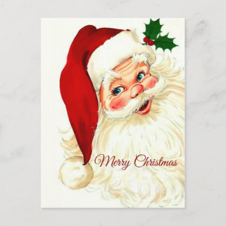 Niedliches Lachen Vintager Santa Postkarte