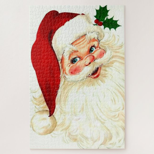 Niedliches Lachen Vintager Santa Puzzle (Vertikal)