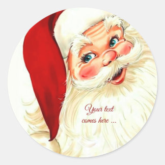 Niedliches Lachen Vintager Santa Runder Aufkleber