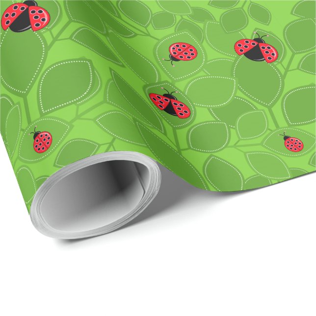 Niedliches Ladybug Design Wrapping Paper Geschenkpapier (Rolleneckpunkt)