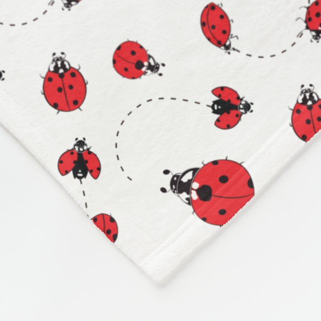 Niedliches Ladybug/Ladybird-Illustrationsmuster Fleecedecke (Ecke)