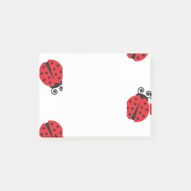 Niedliches Ladybug-Muster Post-it Klebezettel (Vorderseite)