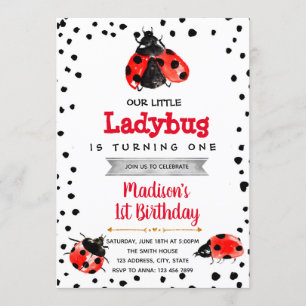 Niedliches Ladybug Party Geburtstagseinladung Einladung