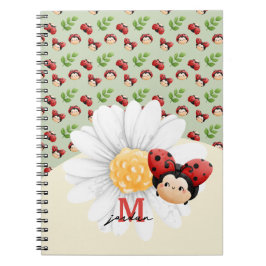 Niedliches LadyBug Pattern Kids-Notebook mit Namen Notizblock