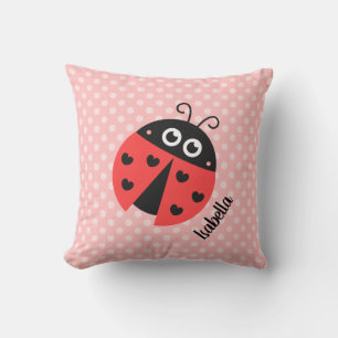 Niedliches Ladybug Polka Dots Girls Zimmerdekor Ro Kissen