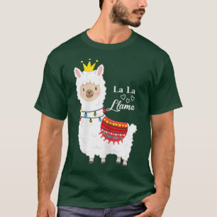 Niedliches Lama mit Kronleuchten und Feenlicht ist T-Shirt