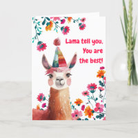 Niedliches Lama mit rosa Blume Freundschaftstag