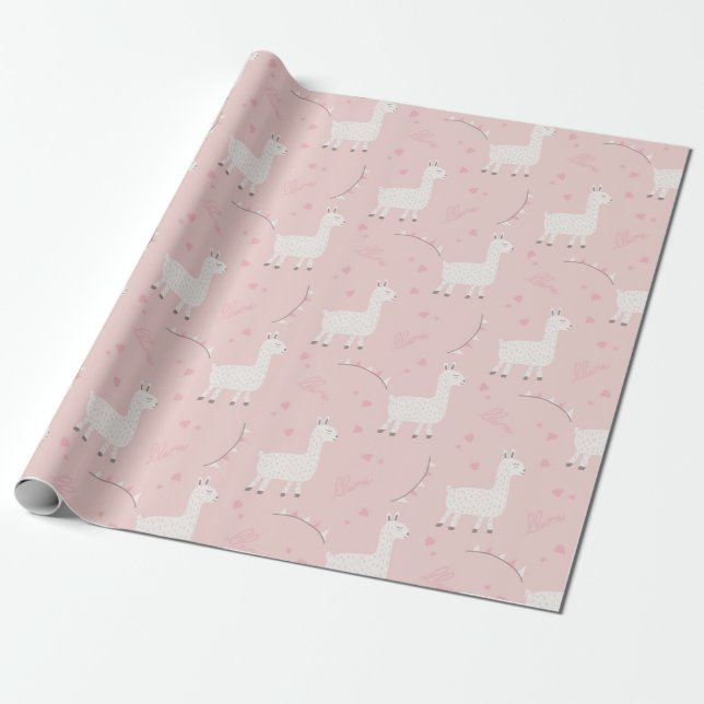 Niedliches Lamama nahtlos Geschenkpapier (Ungerollt)