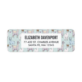 Niedliches Lamatsmuster auf Polka-Punkten