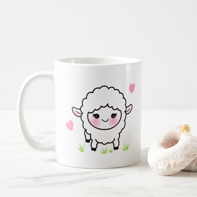 Niedliches Lamm Kaffeetasse (Mit Donut)